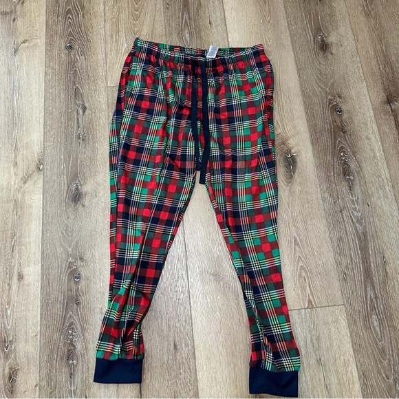 Dearfoams Cozy Comfort Womens Navy Green & Red Plaid Jogger Pajama Pant Sz M GUC - Picture 2 of 7